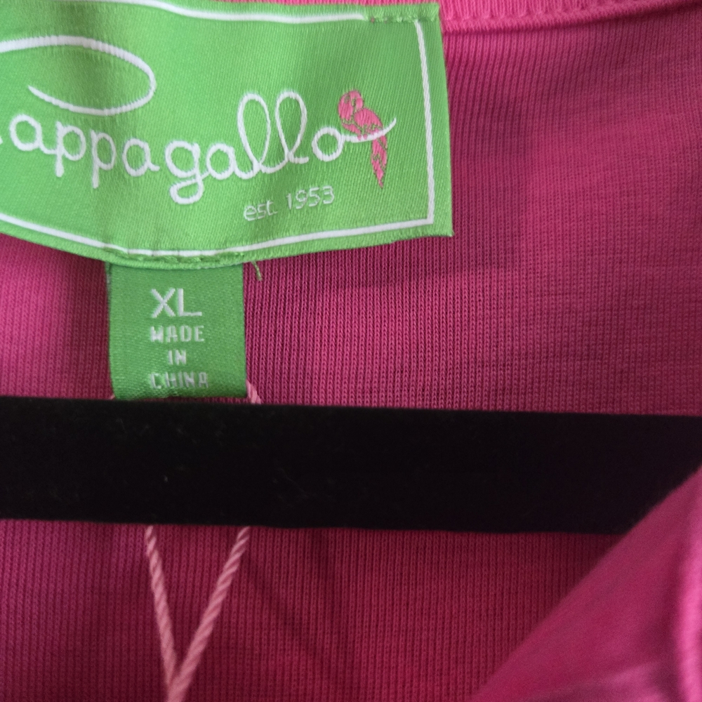 Pappagallo Aloha Bright Pink Sleeveless Polo Preppy Tank XL - Picture 2 of 9